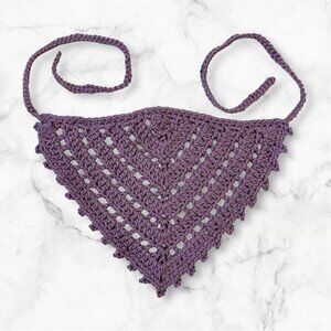 Hair Bandana Crochet Picot Light Purple for Teens or Adults Brand New Handmade